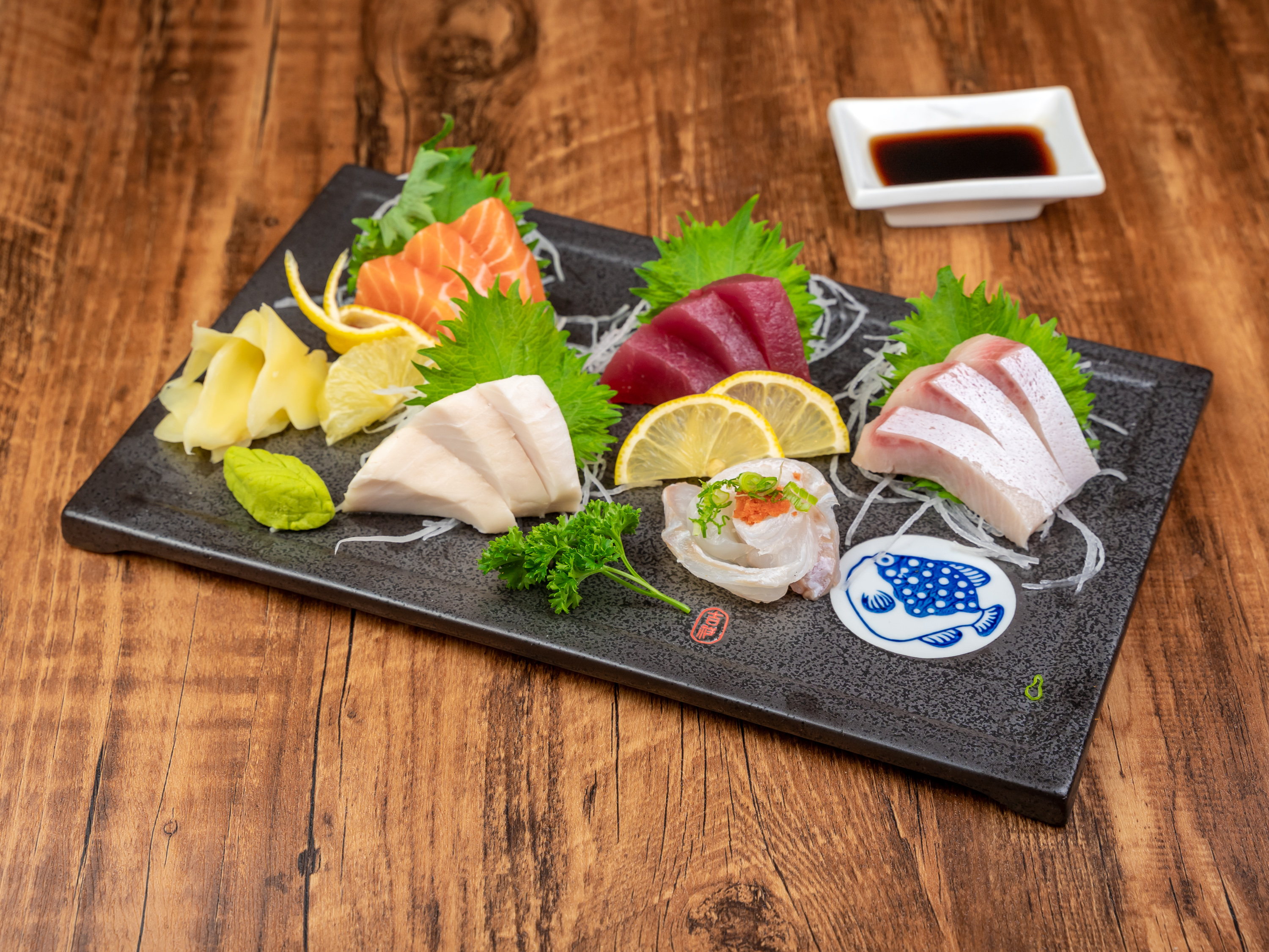Order J2. Sashimi Deluxe Special food online from Aji Ichi Japanese Restaurant store, San Bruno on bringmethat.com