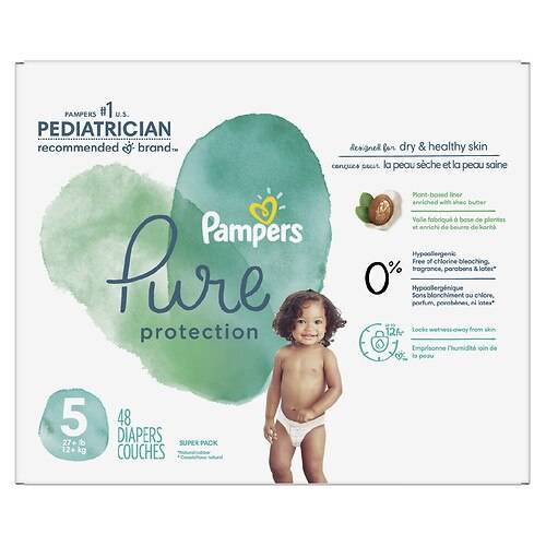 Order Pampers Pure Diapers Size 5 - 48.0 ea food online from Walgreens store, FAIRBANKS on bringmethat.com