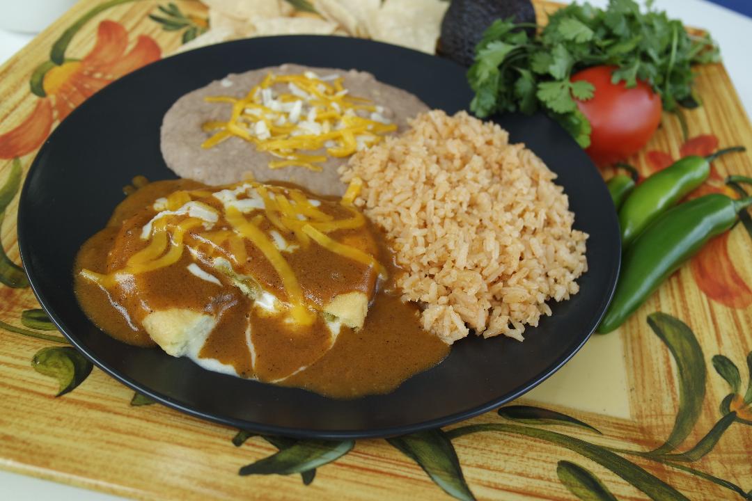 Order 1 Item with Rice and Beans Plate food online from Burrito Factory store, Sunland on bringmethat.com