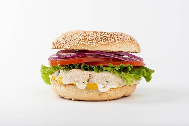 Order Turkey Salad Bagel Sandwich food online from Western Bagel store, Granada Hills on bringmethat.com