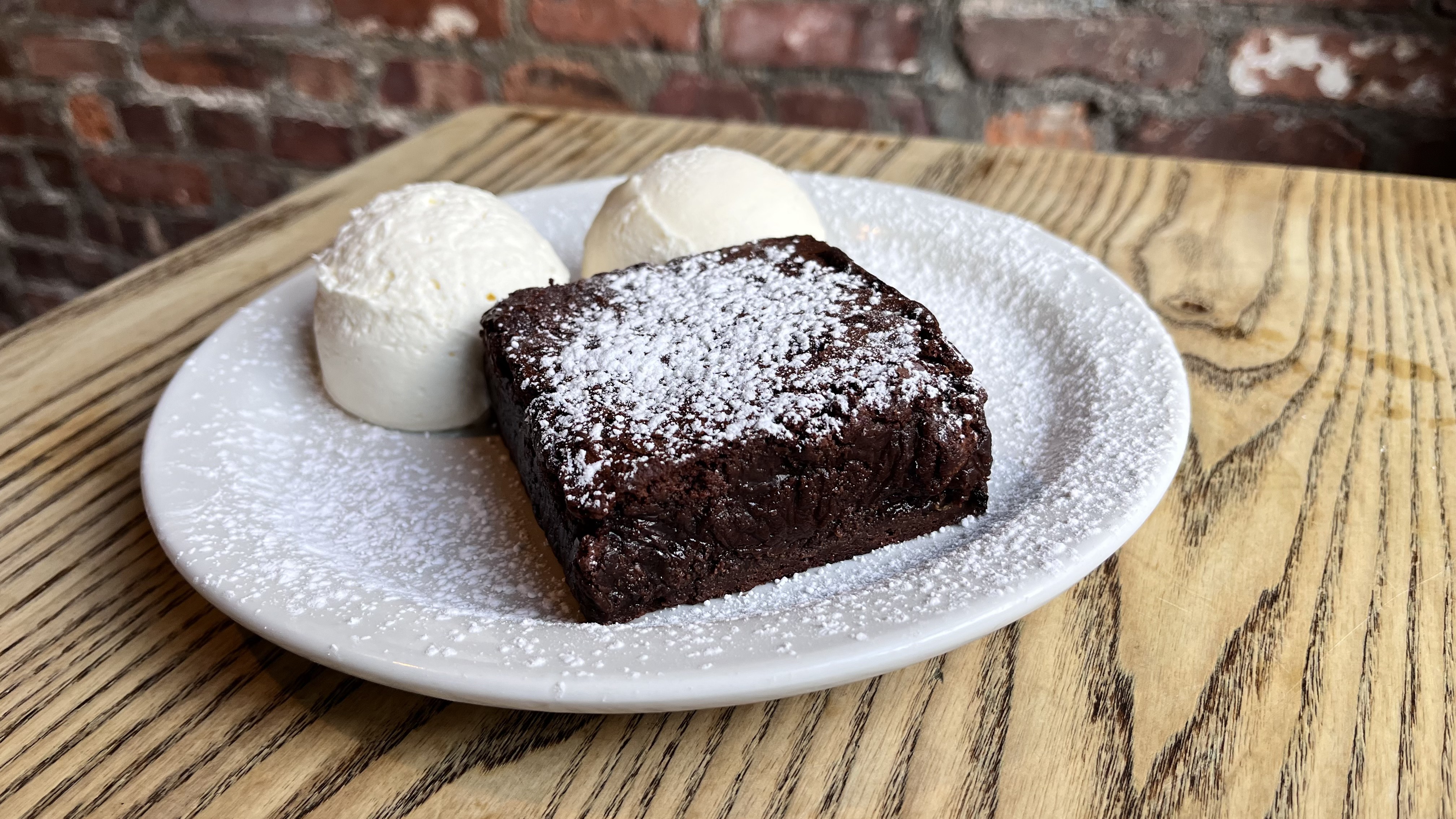 Order Warm Brownie With Whipped Cream food online from Dram Shop store, Brooklyn on bringmethat.com
