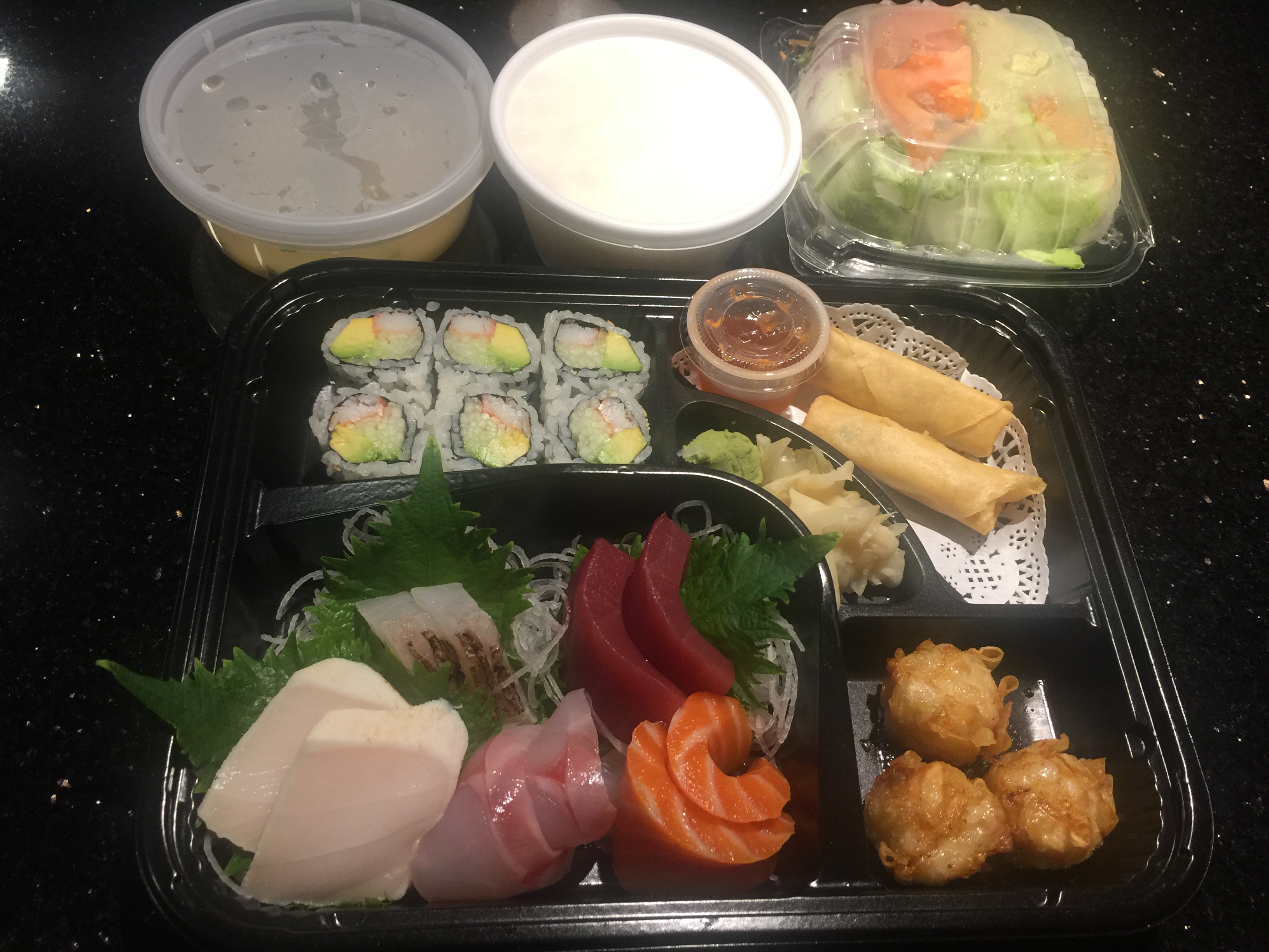 Order 10 Pieces of Sashimi Dinner Bento Box food online from Mizu Japanese Sushi Cuisine store, Farmingdale on bringmethat.com