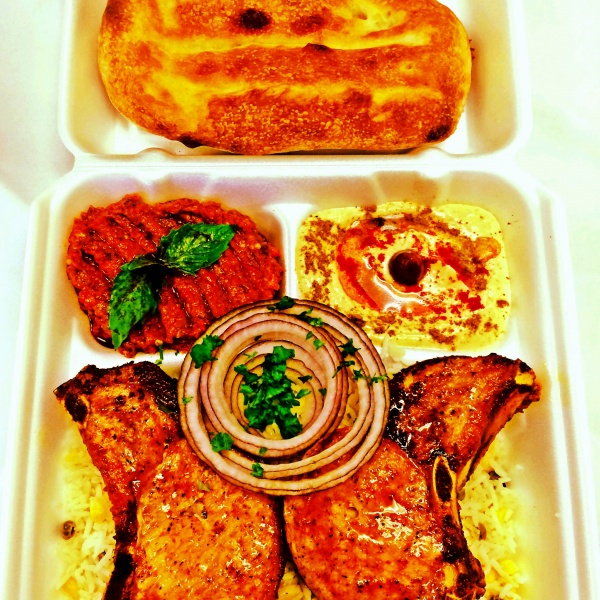 Order 5. Pork Chops Combo Plate food online from Sherman Way Grill & Pizza store, North Hollywood on bringmethat.com