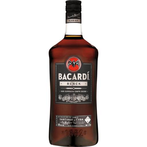 Order Bacardi Black Rum (1.75 LTR) 110141 food online from Bevmo! store, Pleasanton on bringmethat.com