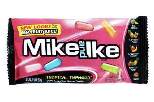 Order Mike and Ike: Chewy Tropical Fruit Flavored Candies and Tropical Typhoon (2.12 oz) food online from Loma Mini Market store, Long Beach on bringmethat.com