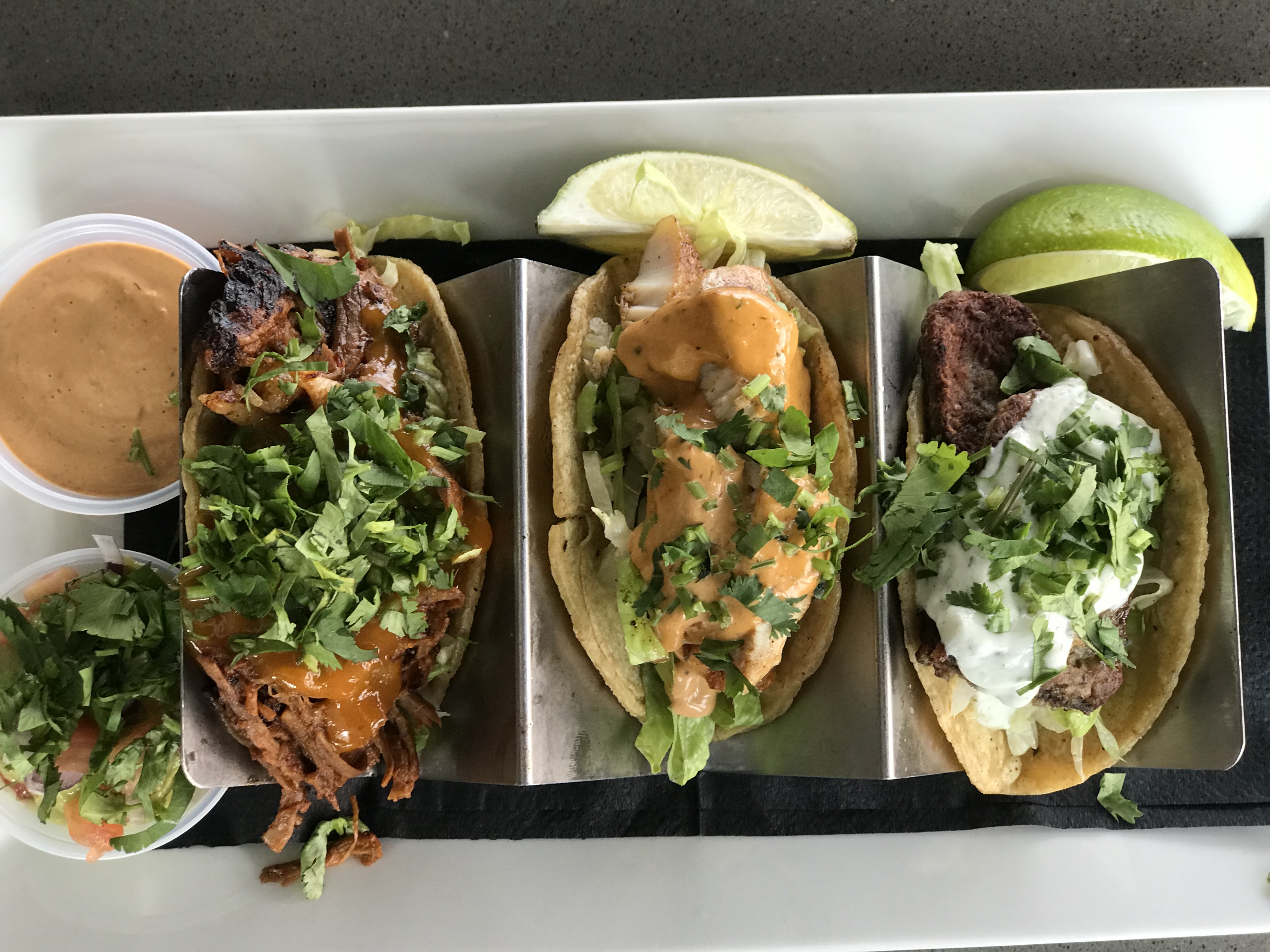 Order Taco Trio food online from Olive And Basil store, San Diego on bringmethat.com