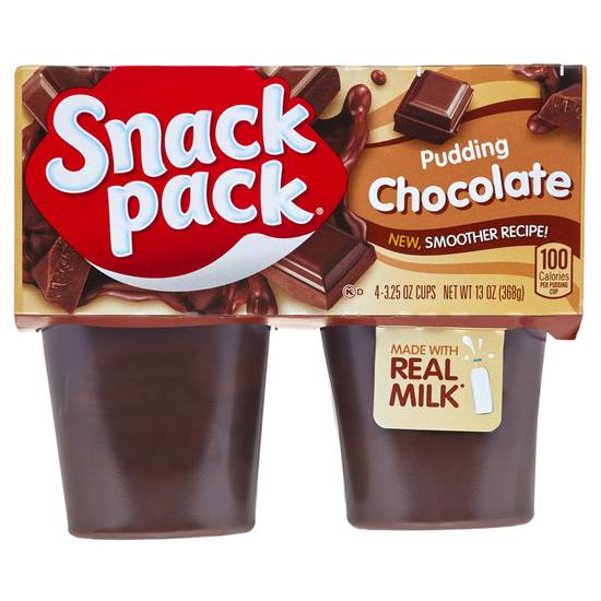 Order Snack Pack Chocolate Pudding 4ct food online from Everyday Needs by Gopuff store, Omaha on bringmethat.com