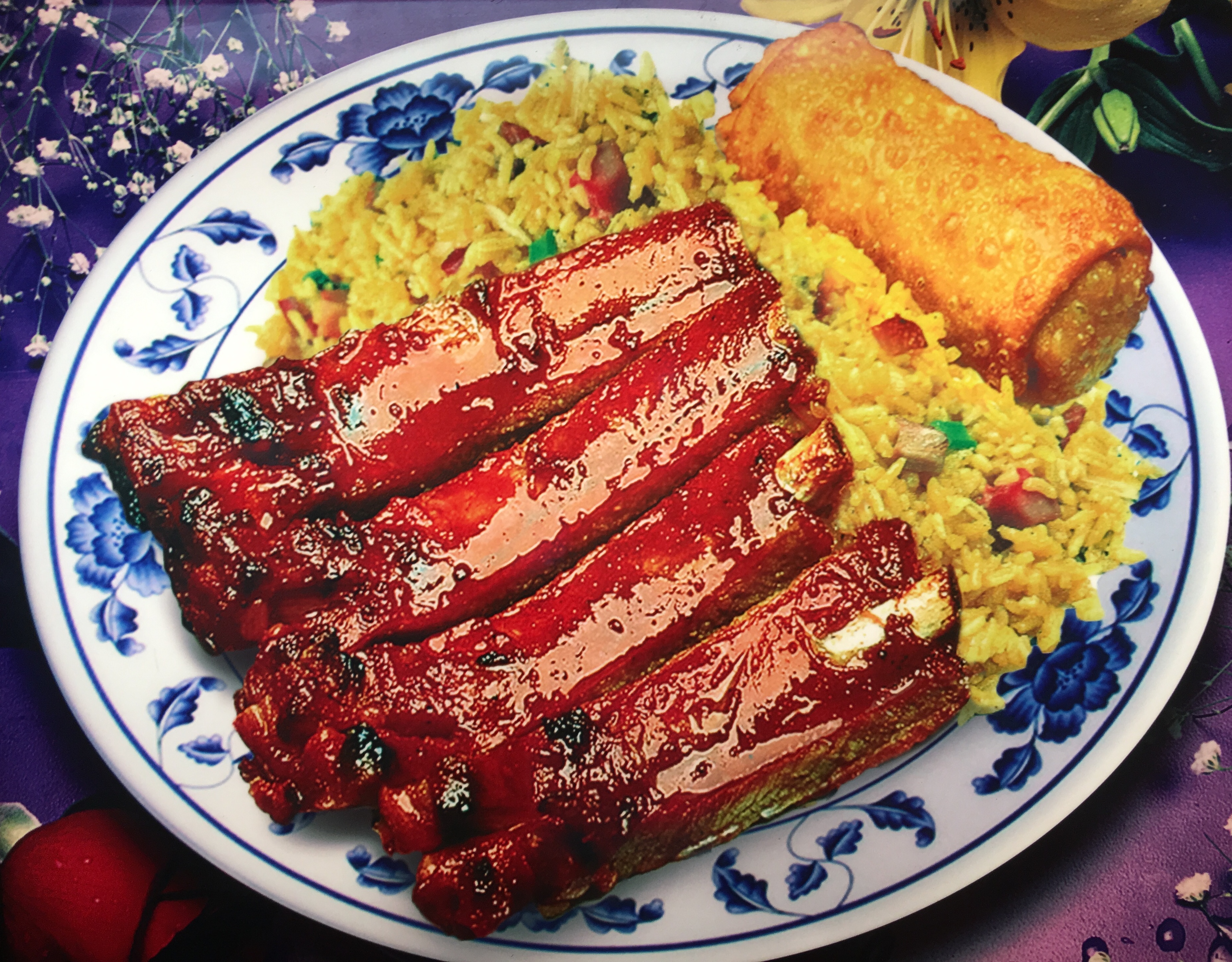 Order 15. BBQ Spare Rib Combination Platter food online from Chinatown restaurant store, Brooklyn on bringmethat.com