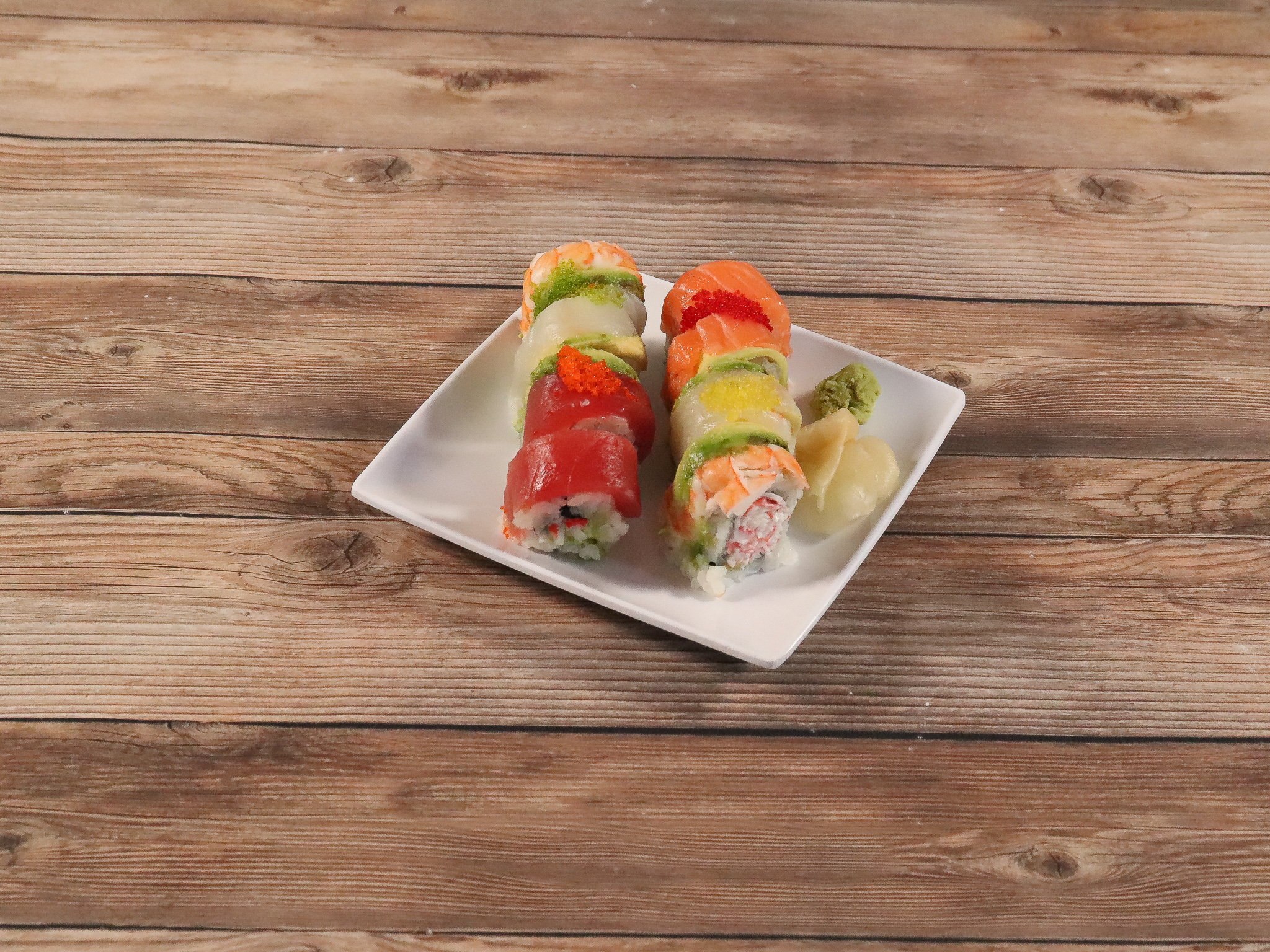 Order Rainbow Roll food online from Yume Sushi Restaurant store, Madison on bringmethat.com