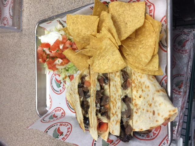 Order Beef Quesadilla food online from Hot Harry's Fresh Burritos store, Pittsfield on bringmethat.com