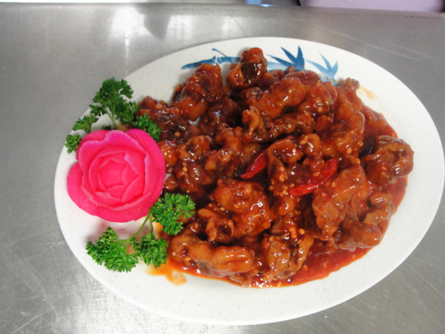 Order 13. Crispy Beef Hot Sauce  food online from China Garden store, Menifee on bringmethat.com