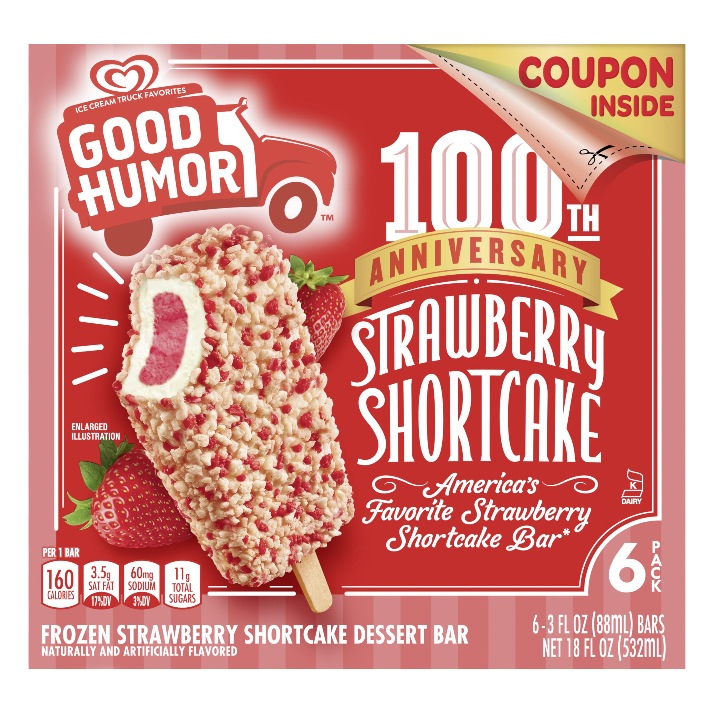 Order Good Humor Frozen Dairy Dessert Bars, Strawberry Shortcake, 3oz - 6 ct food online from Rite Aid store, READING on bringmethat.com
