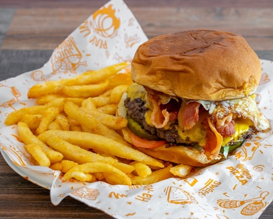 Order Cluck, Oink and Moo Burger + Fries food online from Mike's Pizza store, Parlin on bringmethat.com