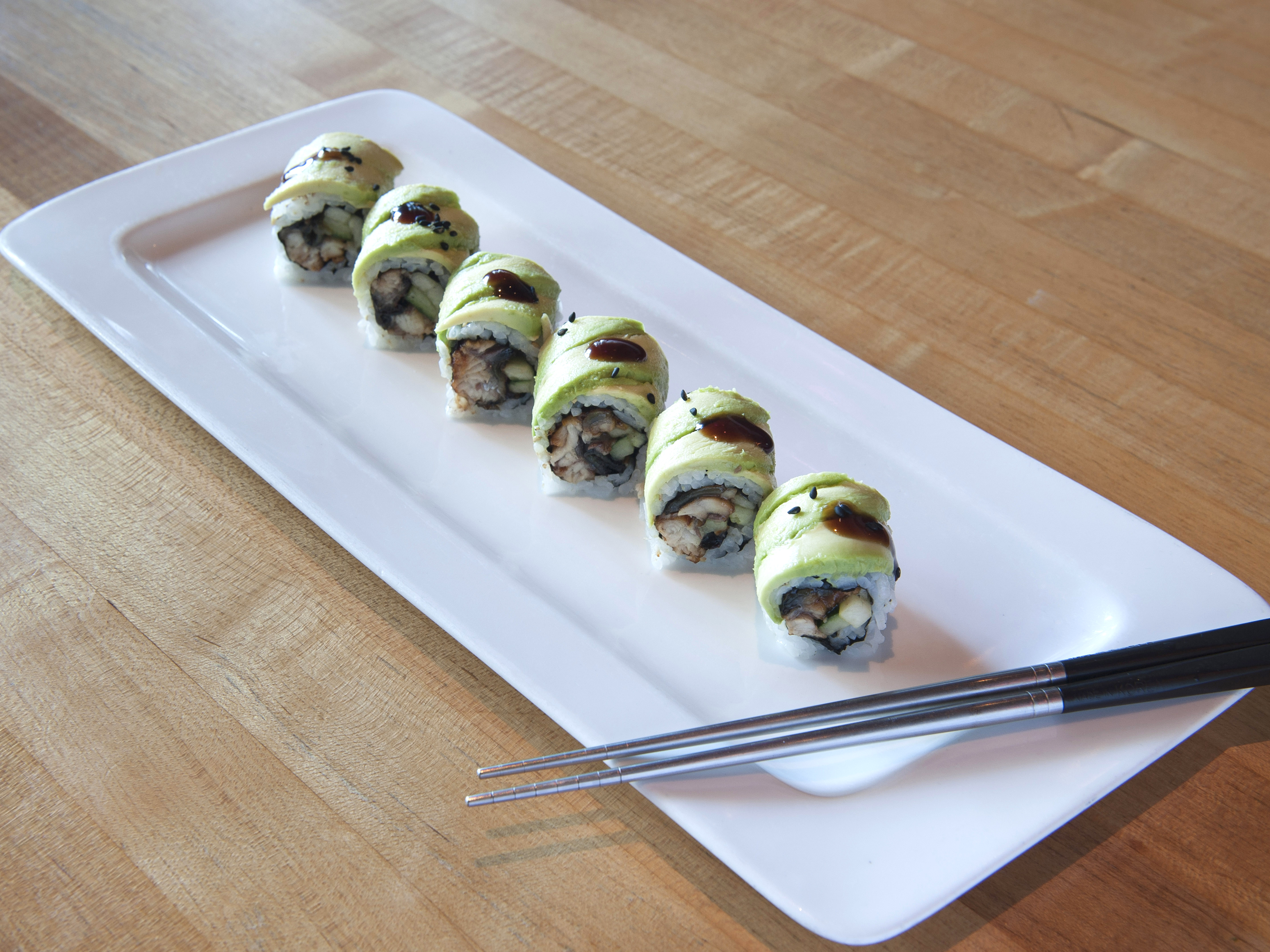 Order Caterpillar Roll food online from Kaya Sushi  store, El Segundo on bringmethat.com