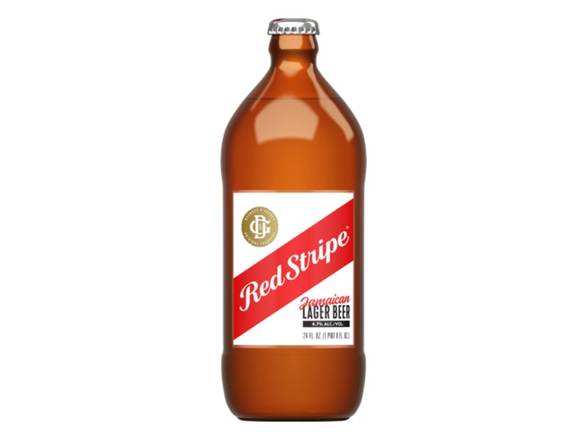 Order Red Stripe - 24oz Bottle food online from Goody Goody Liquor store, Houston on bringmethat.com