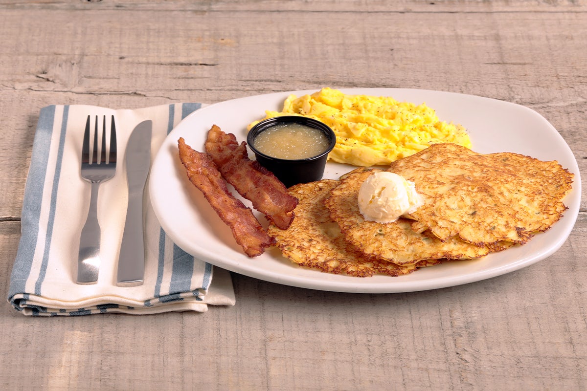 Order Potato Pancake Platter  food online from Bakery By Perkins store, Golden Valley on bringmethat.com