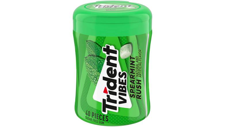 Order Trident Vibes Sugar Free Gum, Spearmint Rush Flavor - 40 Ct food online from Trumbull Mobil store, Trumbull on bringmethat.com