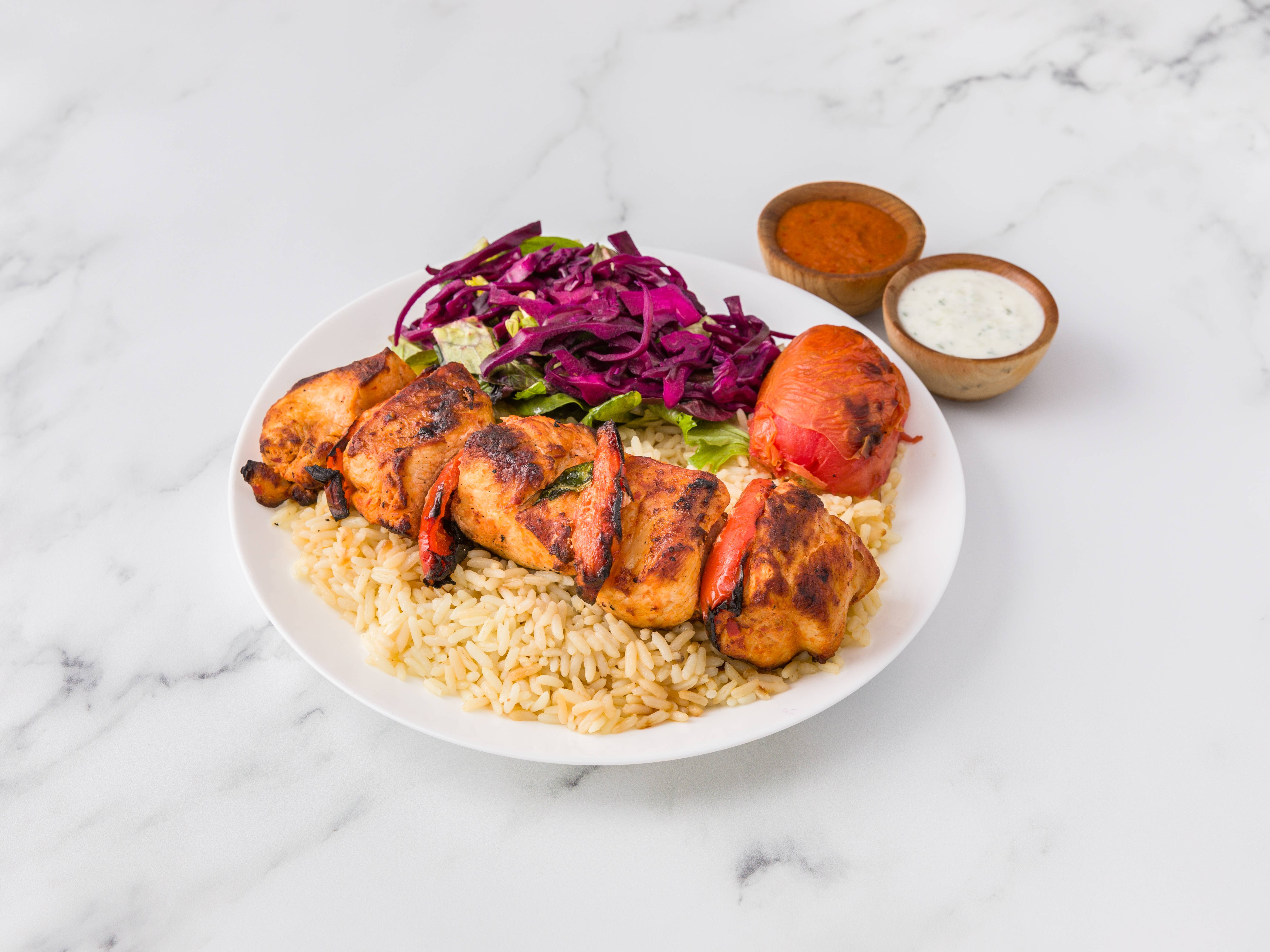 Order 32. Chicken Shish Kebab food online from Sophra Grill store, New York on bringmethat.com