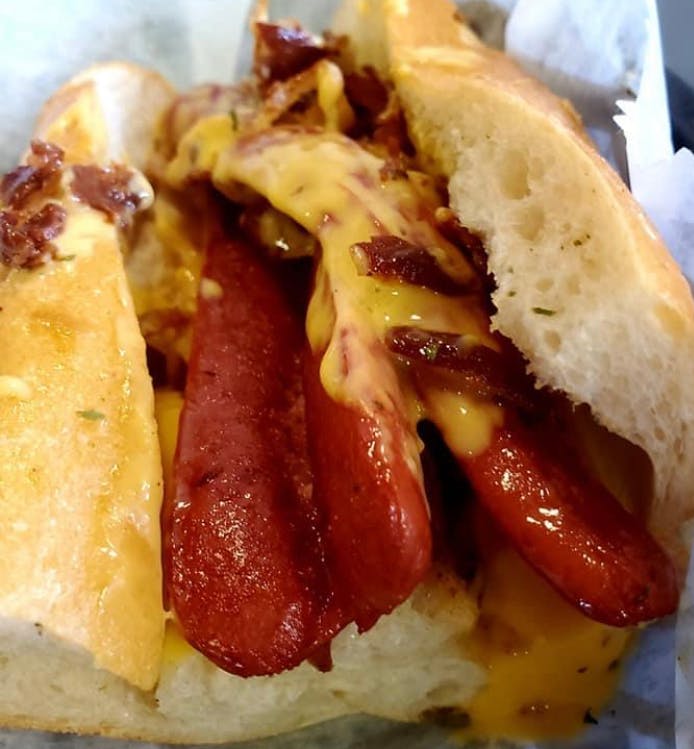 Order Texas Tommy Hot Dog - Hot Dog food online from Buffalo House store, Philadelphia on bringmethat.com