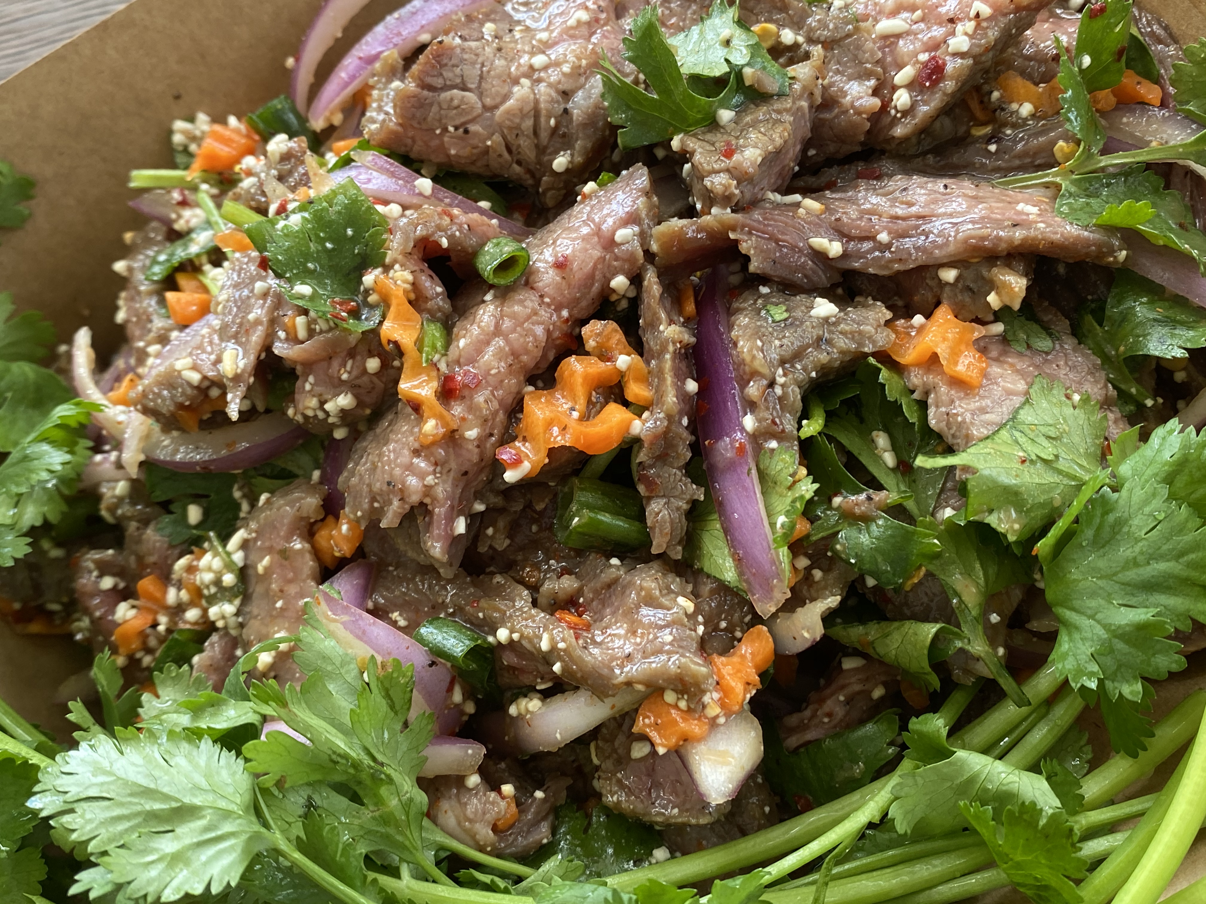 Order 5. Beef Salad food online from Ano-Thai Kitchen store, Temecula on bringmethat.com