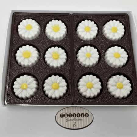 Order Box of Chocolate Daisies food online from Twisted Gourmet Chocolates store, Passaic on bringmethat.com