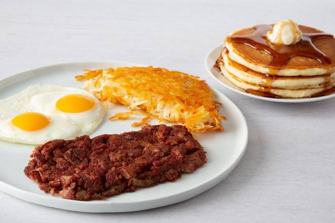 Order Corned Beef Hash & Eggs* food online from Village Inn store, Des Moines on bringmethat.com