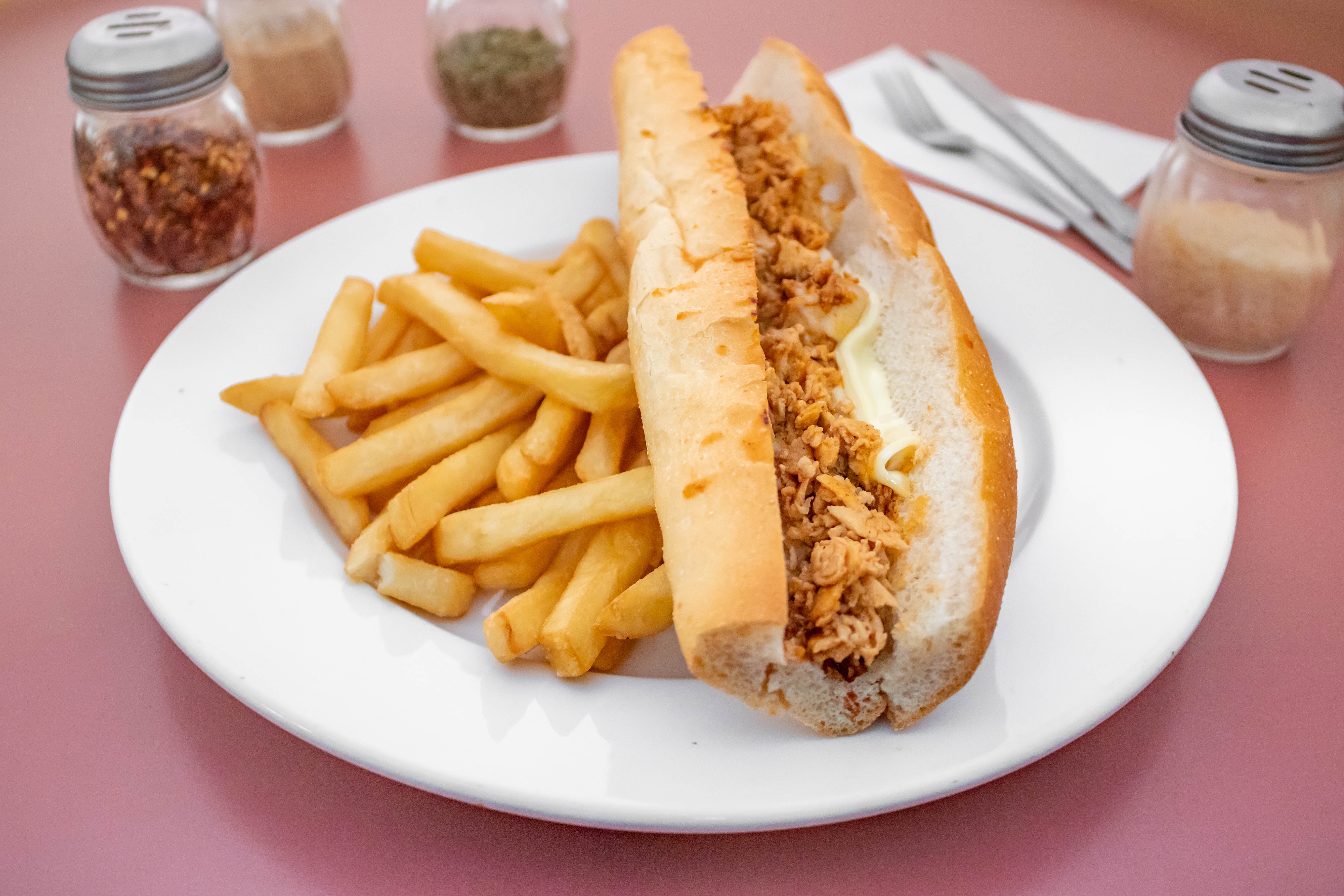 Order Chicken Cheesesteak Sandwich - Small 12'' food online from Sal Pizza store, Mt Holly on bringmethat.com