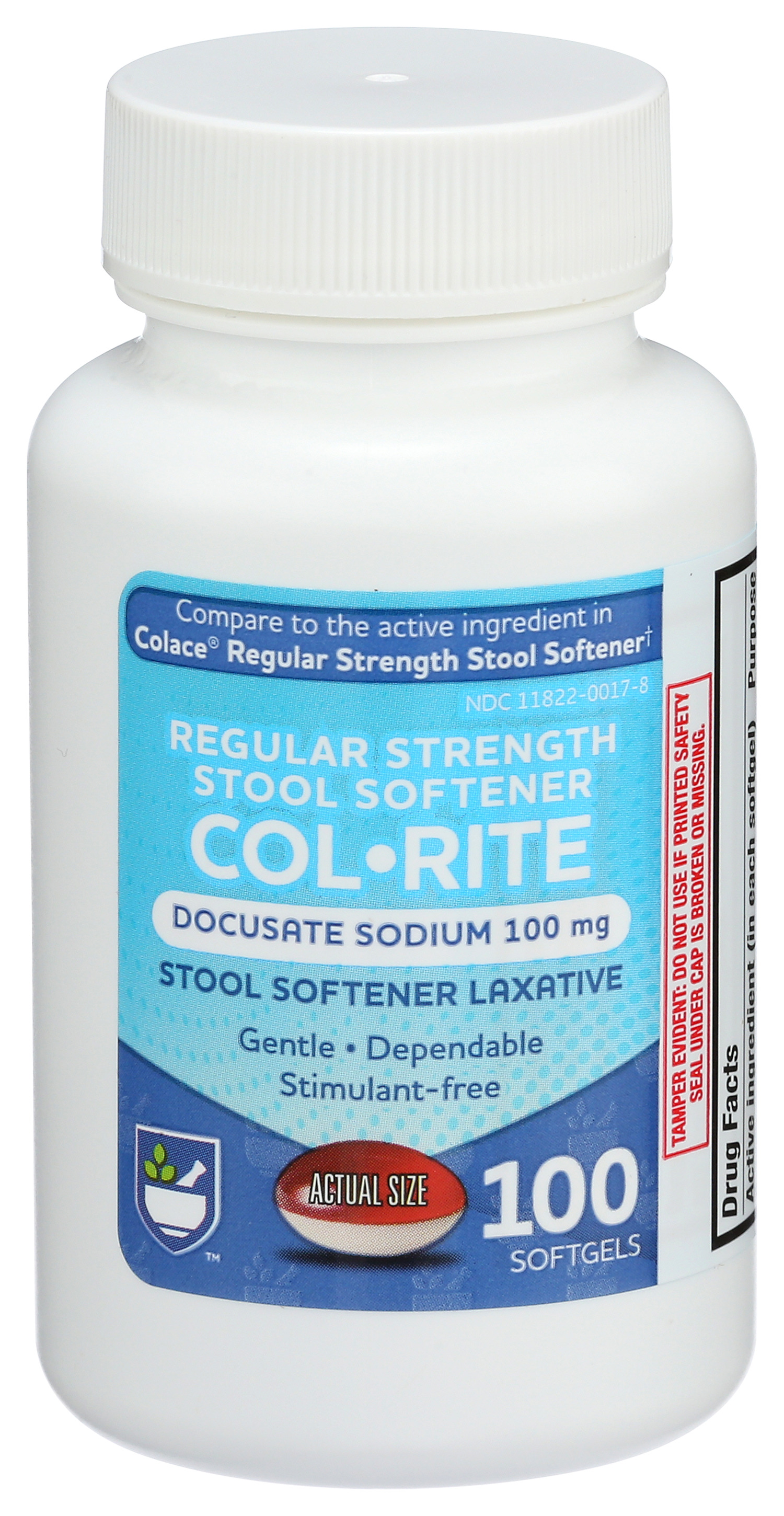 Order Rite Aid Col-Rite Stool Softener Capsules, 100 mg - 100 Count food online from Rite Aid store, Cathedral City on bringmethat.com