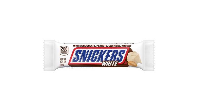 Order Snickers White Chocolate Singles Size Candy Bar food online from Trumbull Mobil store, Trumbull on bringmethat.com