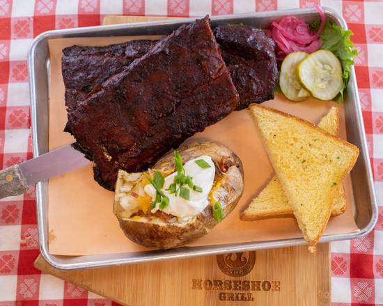 Order Full Rack Baby Back Rib Plate food online from The Horseshoe Grill store, Tucson on bringmethat.com