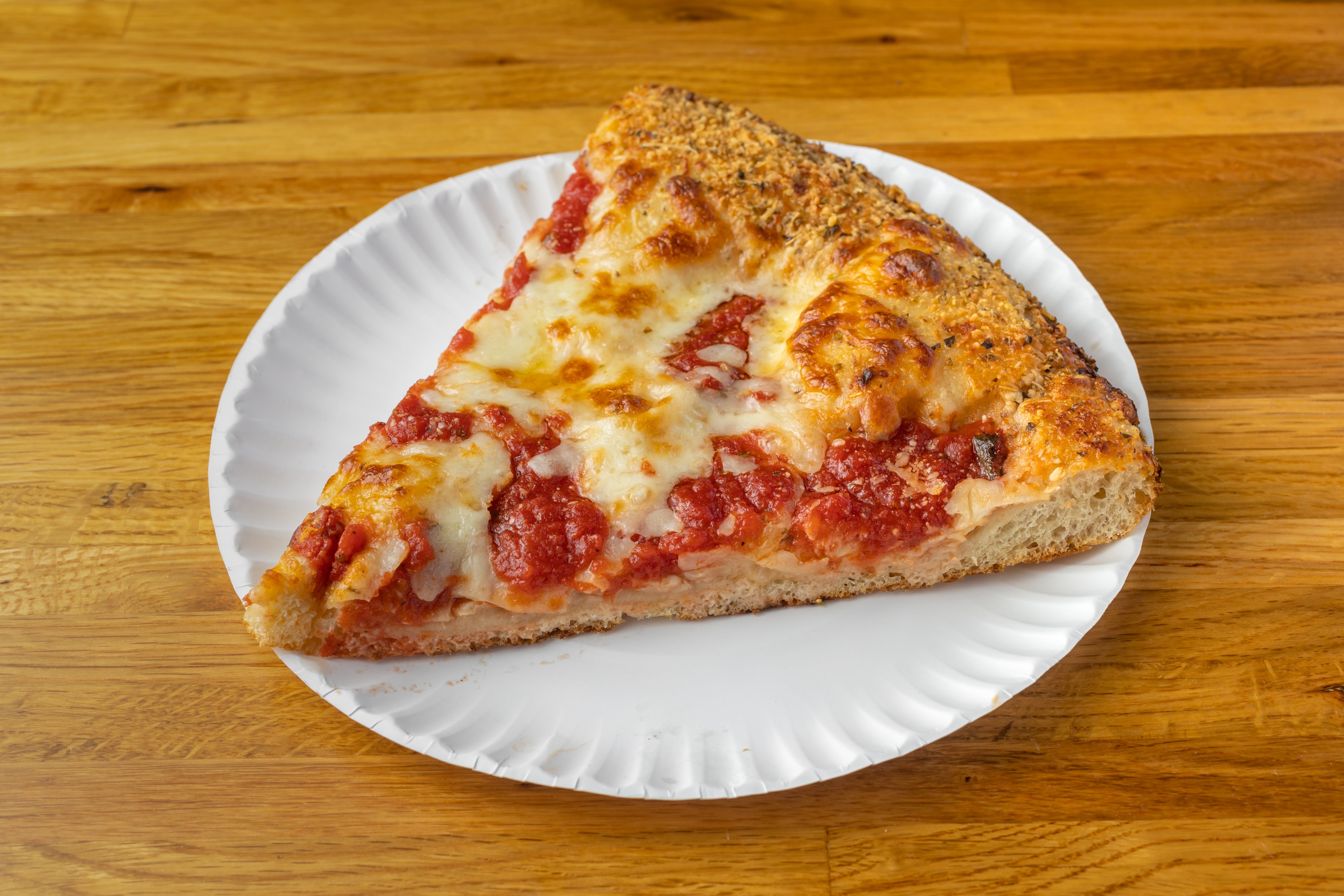 Order Deep Dish Cheese Pizza Slice - Slice food online from La Focaccia store, Melville on bringmethat.com