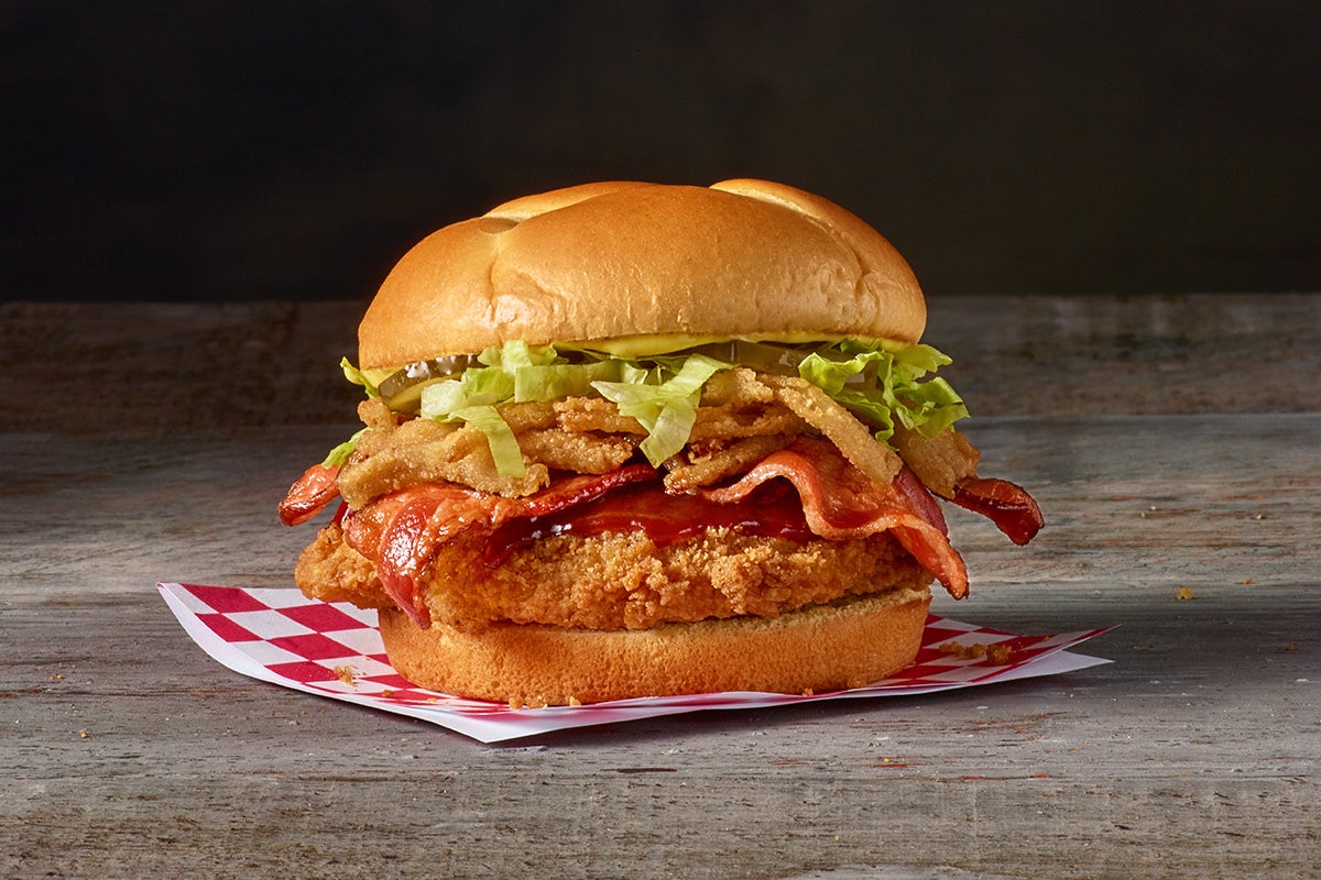 Order Bacon BBQ Mother Cruncher® food online from Rally's Hamburgers store, Franklin on bringmethat.com