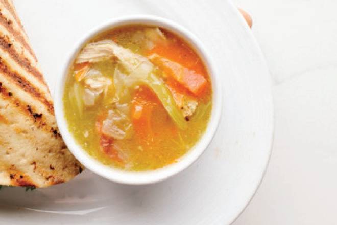 Order Chicken Italian Dumpling Soup - Bowl food online from Pinstripes store, Chicago on bringmethat.com