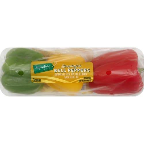 Order Signature Farms · Stoplight Bell Peppers (3 peppers) food online from Carrs Express store, Wasilla on bringmethat.com