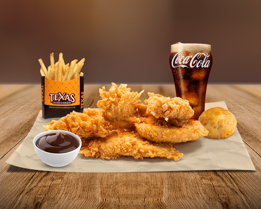 Order 5 Pc Tender's w/ a Side, Beverage & Biscuit food online from Texas Chicken and Burgers store, Bronx on bringmethat.com