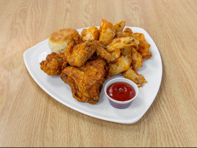 Order 2 Pieces Mix Chicken with 1 Biscuit and Side food online from Us Fried Chicken store, North Brunswick Township on bringmethat.com