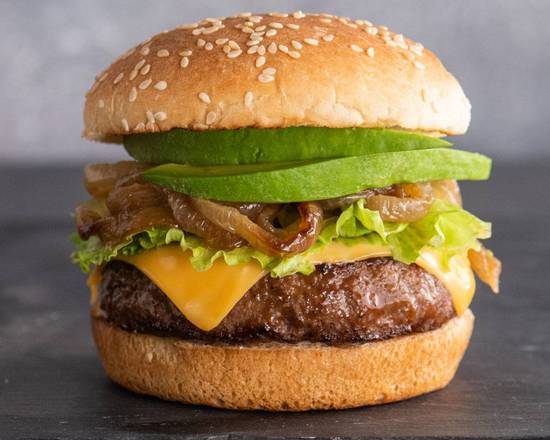 Order Smash Avocado Burger food online from Rockn Joe store, Millburn on bringmethat.com
