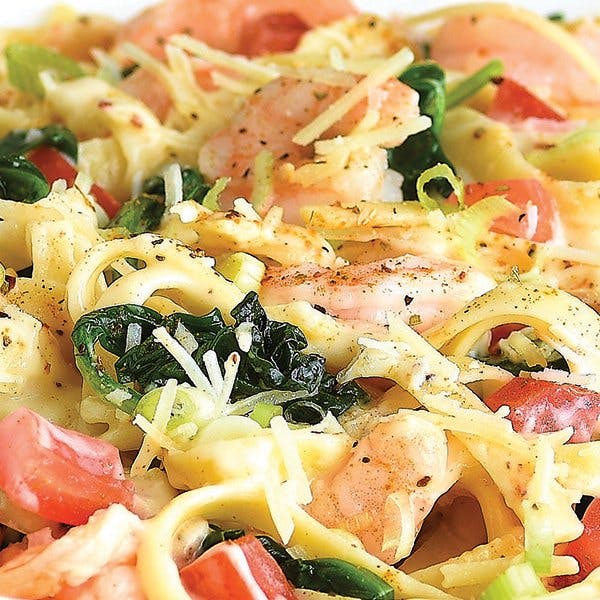 Order Shrimp Fettuccine with Alfredo Sauce - Pasta food online from Pizza Boli's store, Baltimore on bringmethat.com