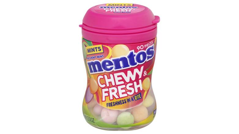 Order Mentos Chewy Mint Candy Mixed Fruit food online from Route 7 Food Mart store, Norwalk on bringmethat.com