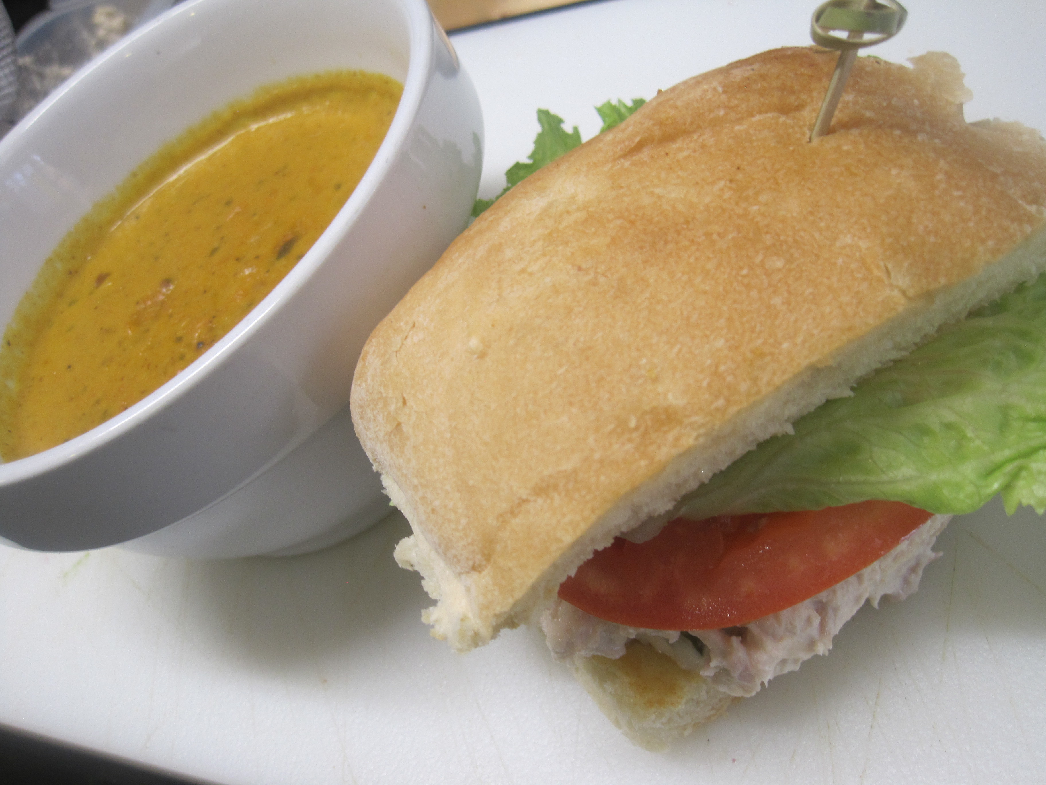 Order 1/2 Sandwich and Cup Soup food online from La Bakery store, Carson City on bringmethat.com