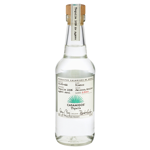 Order Casamigos Blanco Tequila 375 ml. food online from Mirage Wine & Liquor store, Palm Springs on bringmethat.com
