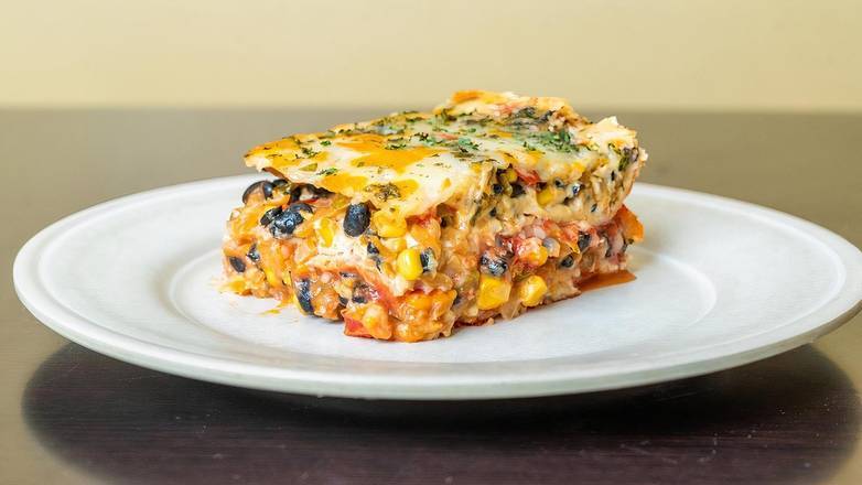 Order Mexican Lasagna (MX) food online from One Stop Kitchen store, San Mateo on bringmethat.com