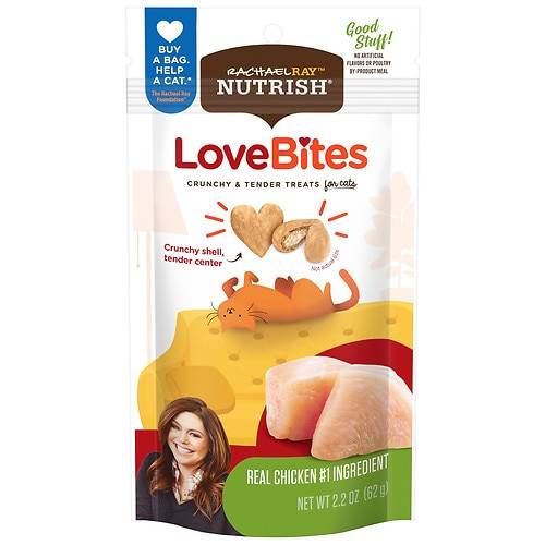 Order Rachel Ray Nutrish Love Bites Crunchy & Tender Cat Treats, Chicken - 2.2 oz food online from Walgreens store, Springville on bringmethat.com