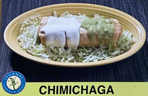 Order Chimichanga Burrito food online from Iguanas Mexican Grill store, Woodland on bringmethat.com