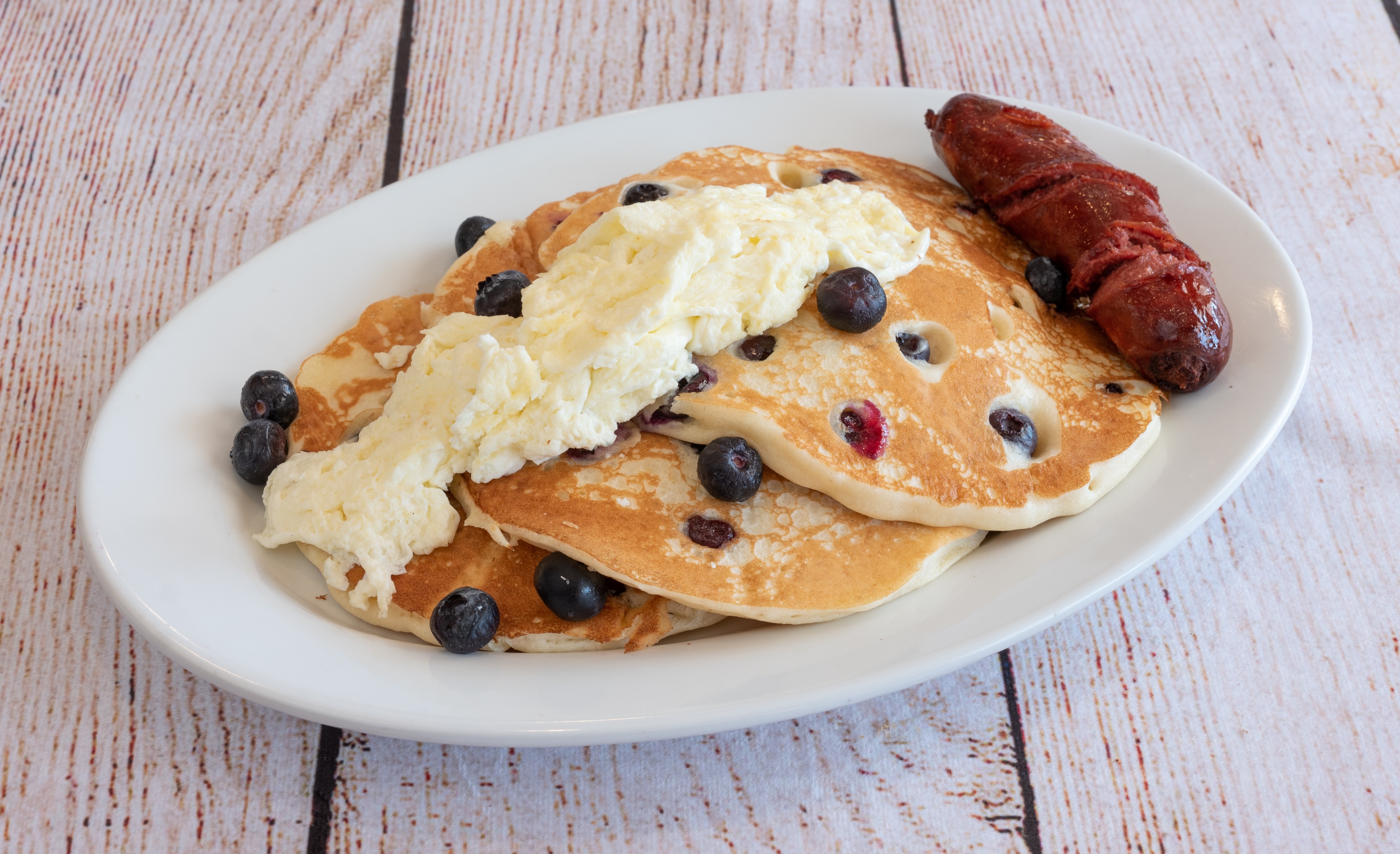 Order Blueberry Hill Pancakes food online from Westfield Diner store, Westfield on bringmethat.com