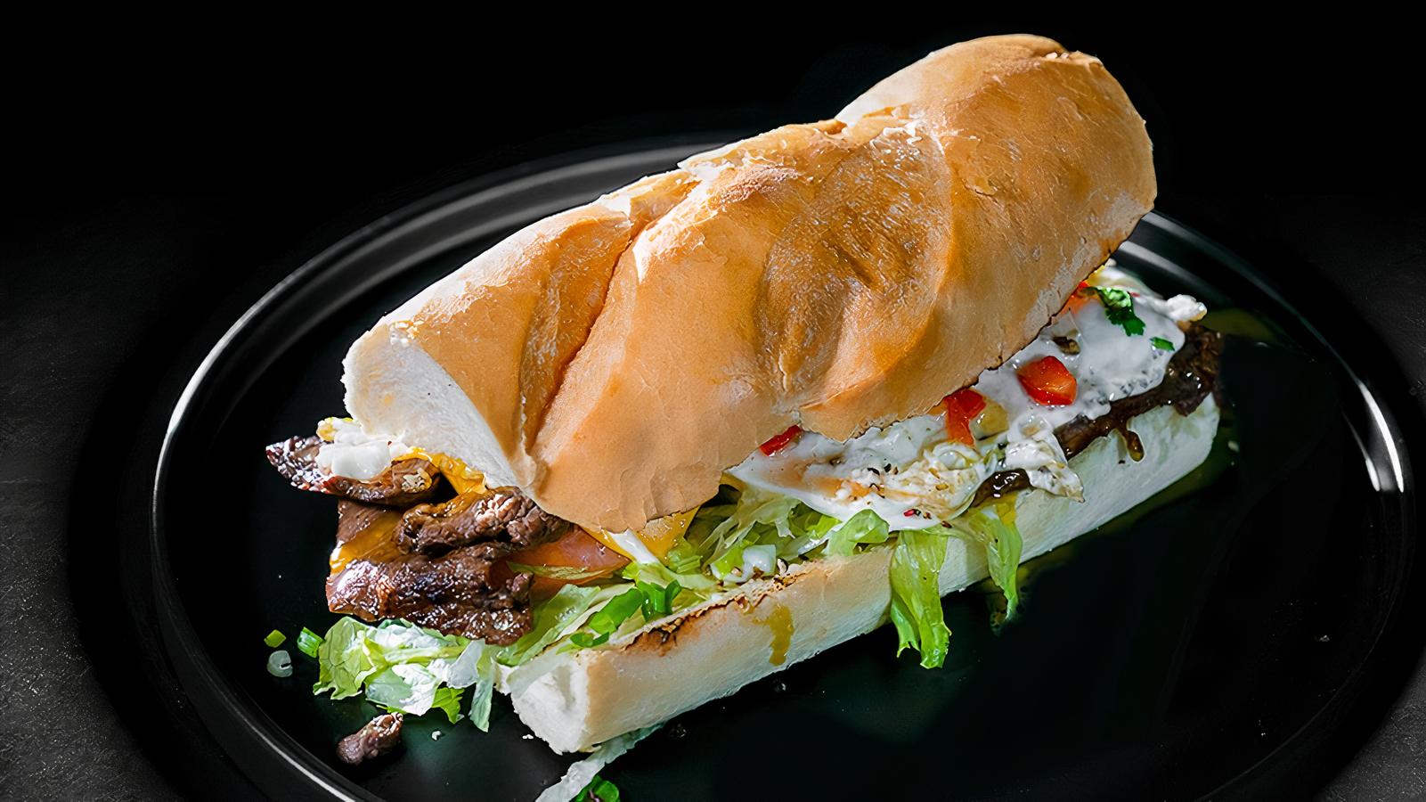 Order Sandwich de Bistec food online from Ponce Resturant store, Chicago on bringmethat.com