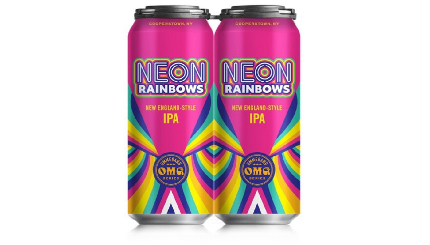 Order Ommegang OMG Neon Rainbows IPA 4 Pack 16 oz Cans 6.7% ABV food online from Foodland Liquor store, Santa Ana on bringmethat.com