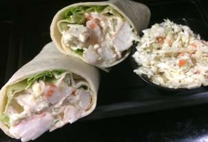 Order Shrimp Salad Wrap food online from Captain’s Curbside Seafood store, Trappe on bringmethat.com