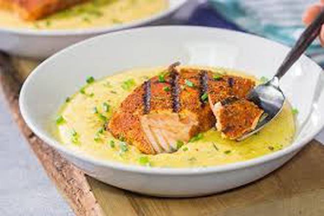 Order *Salmon & Grits food online from Bailey Seafood store, Buffalo on bringmethat.com