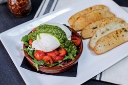 Order Burrata Bruschetta food online from Bitcoin Pizza store, Santa Barbara on bringmethat.com